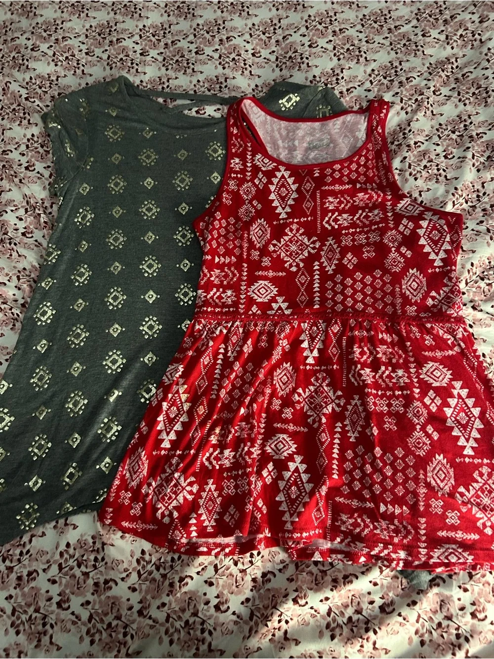 Set of two aztec print Justice brand size 16 girl’s tops